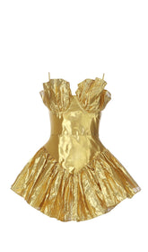TRÄGERLOSES MINIKLEID IN GELB